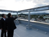 広野町公設商業施設「ひろのてらす」、「広野みらいオフィス屋上」から復興状況視察 9月9日